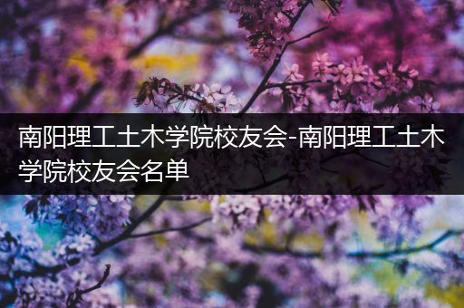 南阳理工土木学院校友会-南阳理工土木学院校友会名单