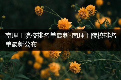 南理工院校排名单最新-南理工院校排名单最新公布