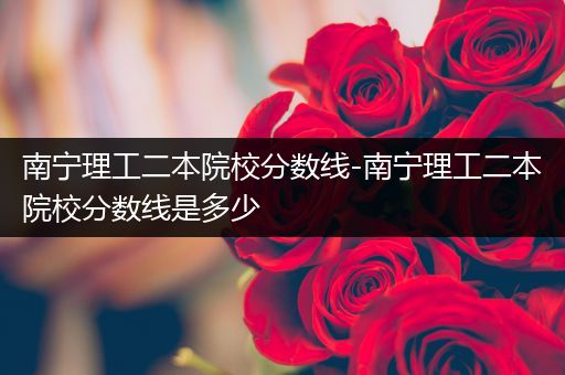 南宁理工二本院校分数线-南宁理工二本院校分数线是多少