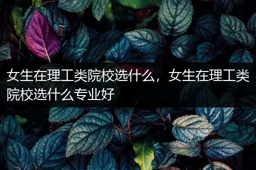 女生在理工类院校选什么，女生在理工类院校选什么专业好
