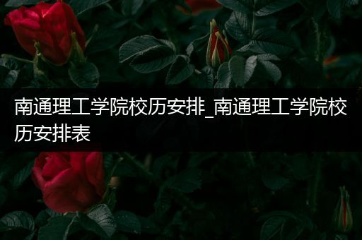 南通理工学院校历安排_南通理工学院校历安排表