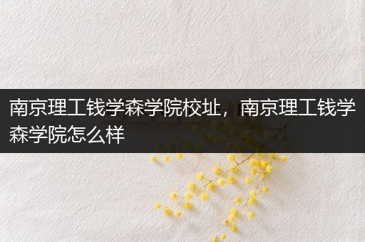 南京理工钱学森学院校址，南京理工钱学森学院怎么样