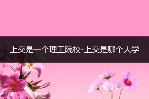 上交是一个理工院校-上交是哪个大学