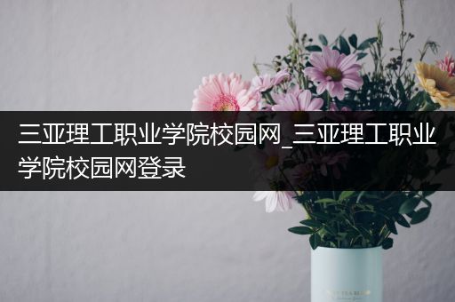 三亚理工职业学院校园网_三亚理工职业学院校园网登录