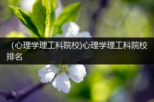 （心理学理工科院校)心理学理工科院校排名