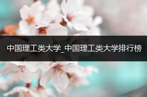 中国理工类大学_中国理工类大学排行榜