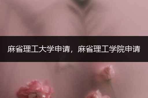 麻省理工大学申请，麻省理工学院申请
