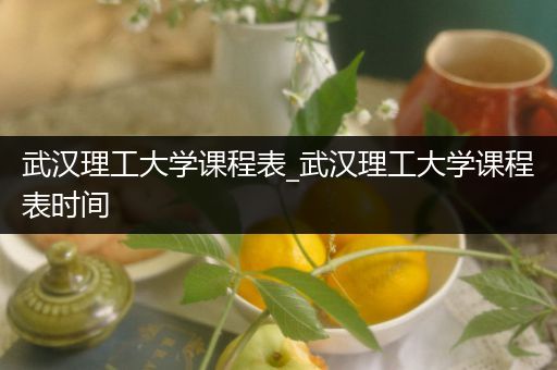 武汉理工大学课程表_武汉理工大学课程表时间