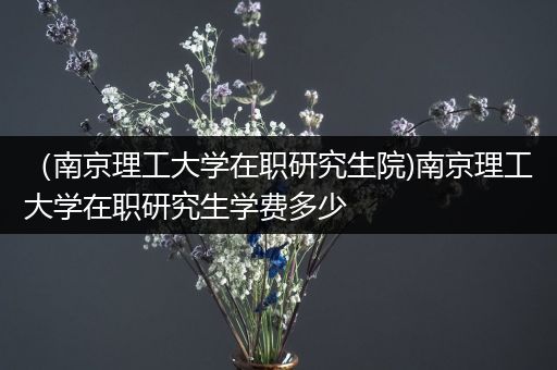 （南京理工大学在职研究生院)南京理工大学在职研究生学费多少