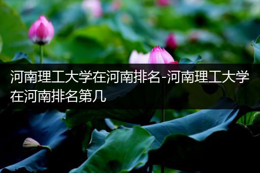 河南理工大学在河南排名-河南理工大学在河南排名第几