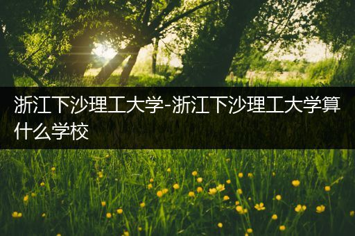 浙江下沙理工大学-浙江下沙理工大学算什么学校