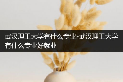 武汉理工大学有什么专业-武汉理工大学有什么专业好就业