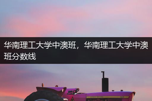 华南理工大学中澳班，华南理工大学中澳班分数线