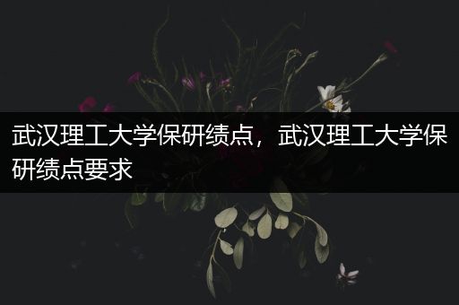 武汉理工大学保研绩点，武汉理工大学保研绩点要求
