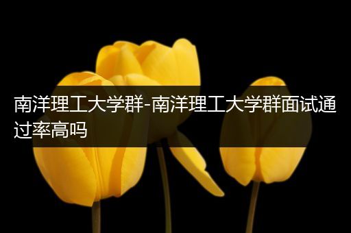 南洋理工大学群-南洋理工大学群面试通过率高吗