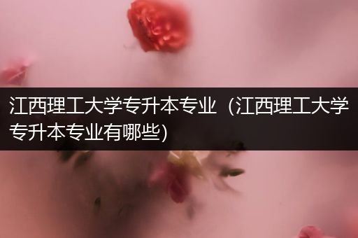 江西理工大学专升本专业（江西理工大学专升本专业有哪些）