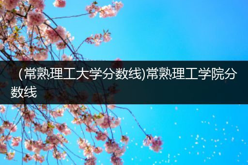 （常熟理工大学分数线)常熟理工学院分数线