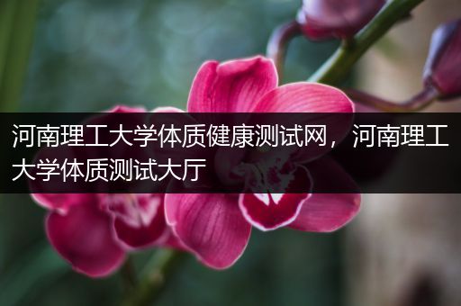 河南理工大学体质健康测试网，河南理工大学体质测试大厅