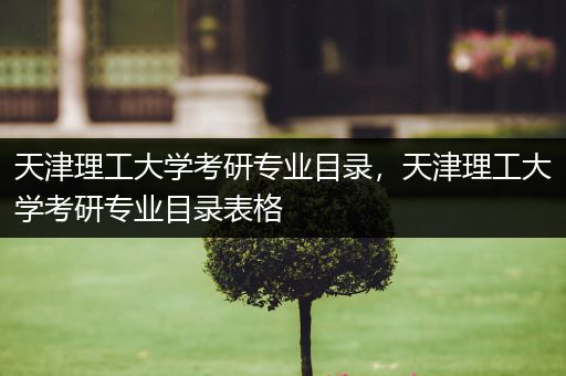 天津理工大学考研专业目录，天津理工大学考研专业目录表格