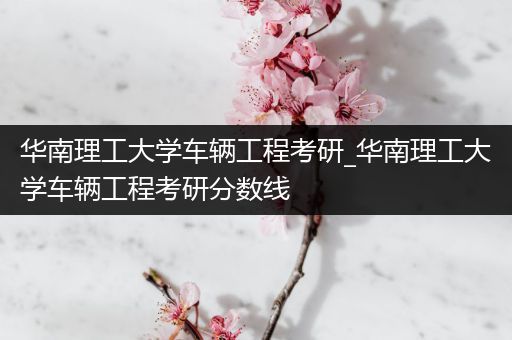 华南理工大学车辆工程考研_华南理工大学车辆工程考研分数线