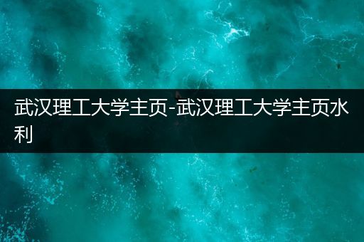 武汉理工大学主页-武汉理工大学主页水利