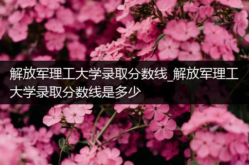 解放军理工大学录取分数线_解放军理工大学录取分数线是多少