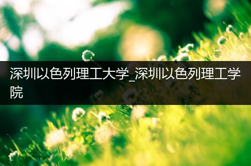 深圳以色列理工大学_深圳以色列理工学院