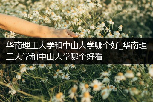 华南理工大学和中山大学哪个好_华南理工大学和中山大学哪个好看
