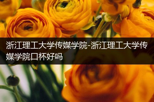 浙江理工大学传媒学院-浙江理工大学传媒学院口杯好吗