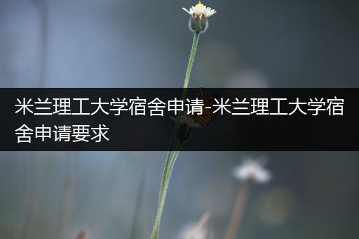 米兰理工大学宿舍申请-米兰理工大学宿舍申请要求