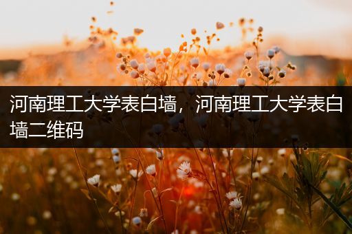 河南理工大学表白墙，河南理工大学表白墙二维码