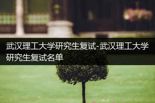 武汉理工大学研究生复试-武汉理工大学研究生复试名单