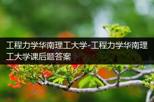 工程力学华南理工大学-工程力学华南理工大学课后题答案