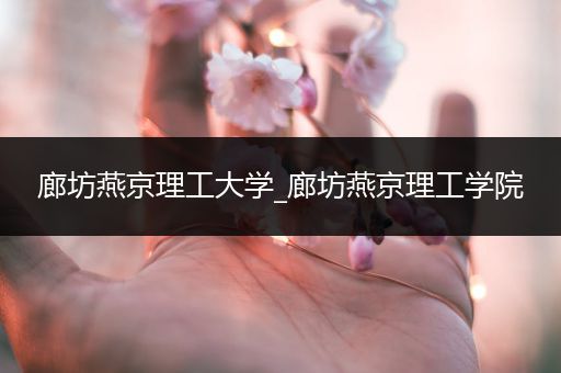 廊坊燕京理工大学_廊坊燕京理工学院