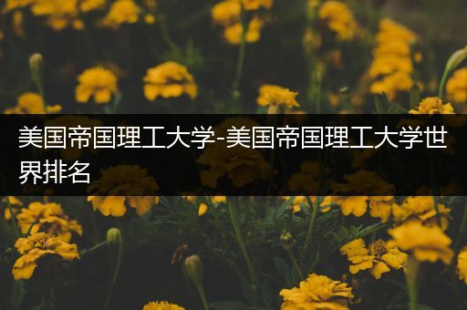 美国帝国理工大学-美国帝国理工大学世界排名