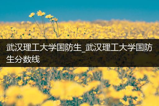 武汉理工大学国防生_武汉理工大学国防生分数线