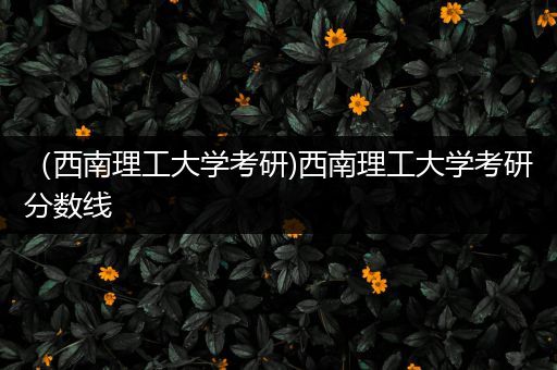 （西南理工大学考研)西南理工大学考研分数线