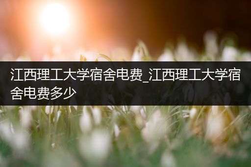 江西理工大学宿舍电费_江西理工大学宿舍电费多少
