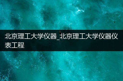 北京理工大学仪器_北京理工大学仪器仪表工程
