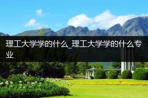 理工大学学的什么_理工大学学的什么专业