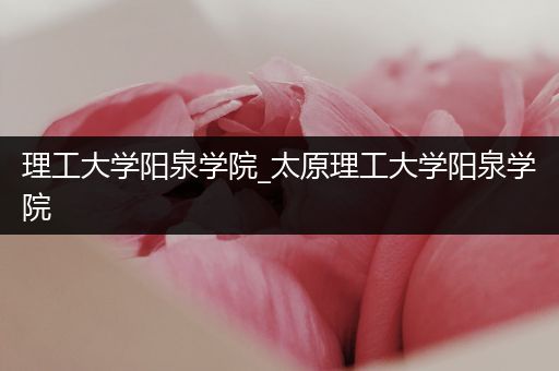 理工大学阳泉学院_太原理工大学阳泉学院