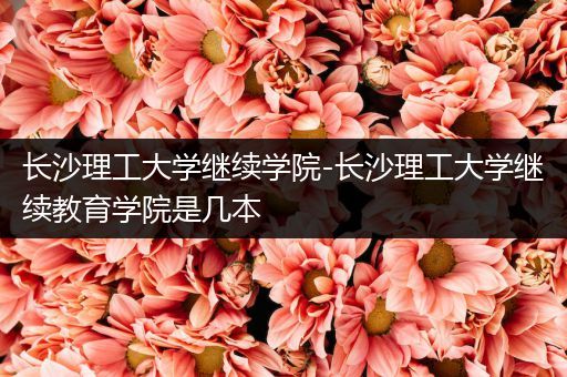 长沙理工大学继续学院-长沙理工大学继续教育学院是几本