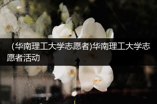 （华南理工大学志愿者)华南理工大学志愿者活动