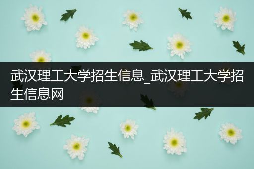 武汉理工大学招生信息_武汉理工大学招生信息网