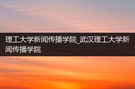 理工大学新闻传播学院_武汉理工大学新闻传播学院