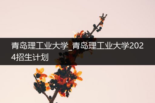 青岛理工业大学_青岛理工业大学2024招生计划