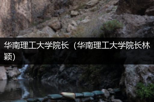 华南理工大学院长（华南理工大学院长林颖）