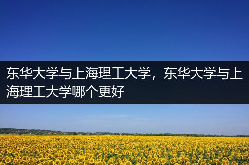 东华大学与上海理工大学，东华大学与上海理工大学哪个更好