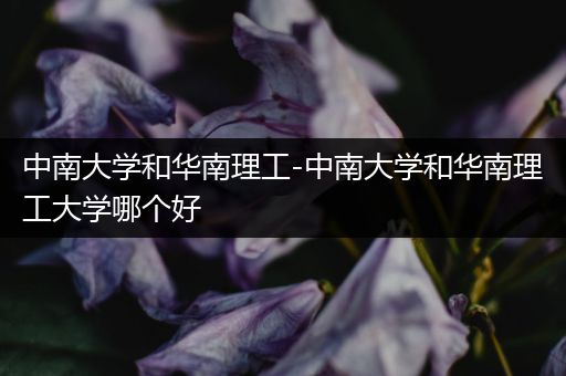 中南大学和华南理工-中南大学和华南理工大学哪个好