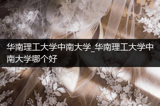 华南理工大学中南大学_华南理工大学中南大学哪个好